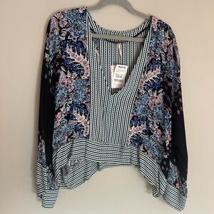 Free People cropped floral shirt - M